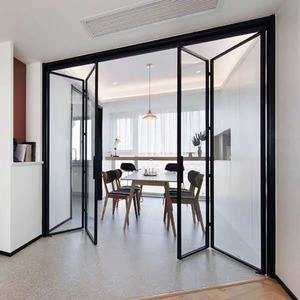 <span class=keywords><strong>Porte</strong></span> <span class=keywords><strong>pliante</strong></span> <span class=keywords><strong>sans</strong></span> <span class=keywords><strong>Rail</strong></span> inférieur, cadre étroit en aluminium, Design, portes en verre coulissantes, pour Patio d'intérieur, 1 pièce - Product Image 1