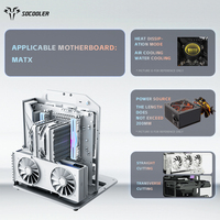 Gabinete de PC Socooler Estético M-ATX Full Tower de Aluminio de Aviación con Refrigeración Líquida, Panel Lateral con Ventana, Gabinete de Computadora para Juegos de Alta Calidad