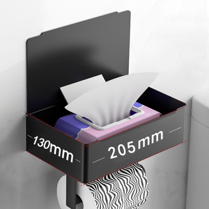 Portarotolo di carta in rotolo di acciaio inossidabile all'ingrosso <span class=keywords><strong>porta</strong></span> carta igienica multifunzione di grandi dimensioni con ripiano - Product Image 3