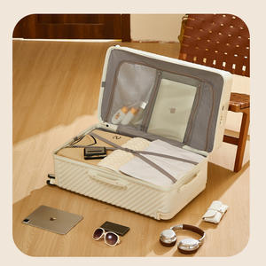 <span class=keywords><strong>Valise</strong></span> à roulettes en aluminium classique simple de grande capacité, 5 roues pivotantes, serrure <span class=keywords><strong>TSA</strong></span>, légère et durable, en ABS - Product Image 4