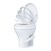 SEAFLO caravan Toilet Foot-operated Motor Home Trailer Gravity Flush RV Plastic Toilet