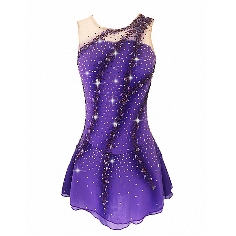Elegant Figure Skating Dress for Girls | Performance Wear with Diamond  Pattern | Perfect for Ice Skating Competitions