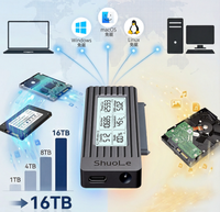 Konverter Hard Drive Eksternal 2.5/3.5 Inci SATA USB 3.2 Kabel Adaptor dengan Layar LCD Digital Solid-state Drive SL-U25C-L