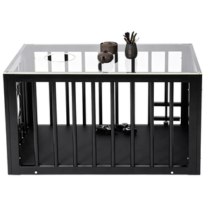 โต๊ะกาแฟแบบมีกรงพร้อมท็อปอะคริลิกใส BANSEY Discreet Bondage Furniture  พร้อมเก้าอี้แบบมีสายรัด  อุปกรณ์ทางเพศ - Product Image 3