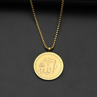 Nouveau pendentif de pièce géométrique circulaire en acier inoxydable personnalité mode simple collier de couple pour les couples d'amoureux