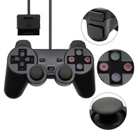 Manette de jeu filaire pour PS2 avec double vibration, boutons transparents motif flocon de neige, vente en gros, remplacement de haute qualité