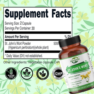 แคปซูลสารสกัดจากสมุนไพรเซนต์จอห์นส์เวิร์ต แบรนด์ส่วนตัว (OEM)  ไฮเปอร์ซิน 0.3% อาหารเสริมบำรุงอารมณ์ ช่วยผ่อนคลาย - Product Image 2