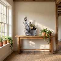 Pot de fleurs décoratif vintage en magnésie, style ferme, avec motif de coq et effet de rouille, pour plantes d'intérieur et d'extérieur, idéal pour table en bois.