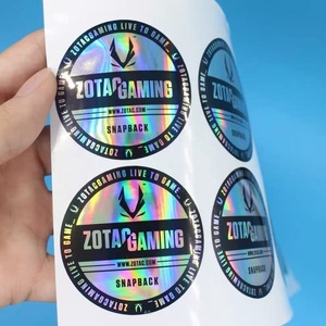 Etiqueta adhesiva troquelada de vinilo de PVC impermeable, pegatinas holográficas con logotipo personalizado para holograma de gorra de béisbol - Product Image 3