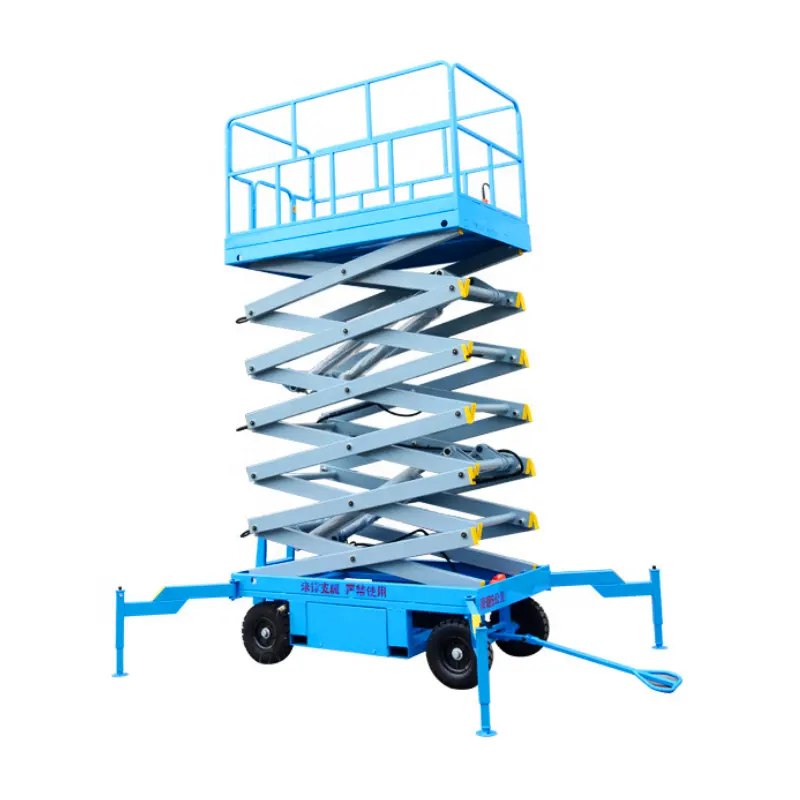 solar power light construction equipment mobile scissor lift electric hydraulic lifting platform