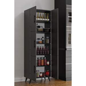 Armario de Cocina Nehir Gris Antracita de 6 Puertas, Mueble de Almacenamiento Multiusos para Baño - Product Image 2