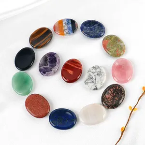 Wholesale Semi-precious Stone Professional Polished Custom Logo Worry Stone