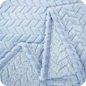 Light Blue Fleece <b>Throw</b> <b>Blanket</b> for Couch and Bed,Soft Cozy Jacquard Flannel <b>Blankets</b>,Fuzzy Plush Warm <b>Throws</b> for All Seasons - Product Image 5