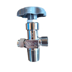 Vanne de cylindre de gaz industriel HQTEK QF-2 en acier compatible oxygène, électro-plaquée, à réduction de pression - Product Image 3