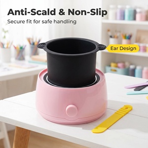 <span class=keywords><strong>Bol</strong></span> en silicone réutilisable pour chauffe-cire, pot à cire en silicone de qualité alimentaire, antiadhésif et facile à nettoyer pour usage domestique - Product Image 3