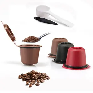 3pcs bơm lại tái sử dụng Nespresso cà phê viên nang với 1PC nhựa muỗng lọc Pod cho dòng gốc siccsaee bộ lọc