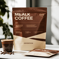 Sac d'emballage de café de qualité alimentaire imprimé personnalisé Pochette debout avec zip-lock refermable pour les sacs de mylar de poudre de café en grains de café