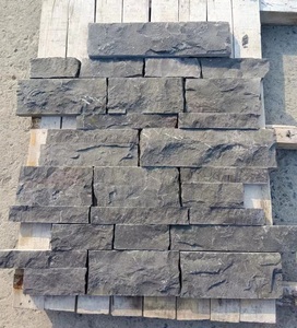 Exterieur Natuur Zwart Kalksteen Muur Hardsteen Losse Stenen Muur Fineer - Product Image 4