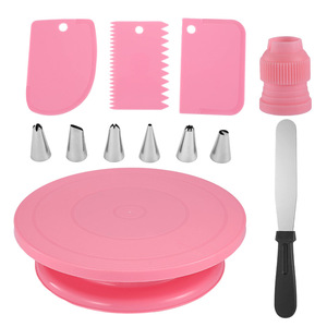 Eco-Friendly <strong>Cake</strong> Decorating Supplies <strong>Turning</strong> <strong>Table</strong> for <strong>Cake</strong> Stands Plastic <strong>Cake</strong> Drum Sets Including Piping Nozzle Cream Spatula - Product Image 6