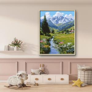 Peinture HJ prête à être expédiée, paysage sans cadre, haute couverture, haute luminosité, acrylique, 40*50cm, kits de peinture par numéros - Product Image 3