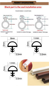 Weiße Schwarze Transparente Tür- und Fensterdichtungen Hohlkammer-Dichtungsstreifen aus Silikonkautschuk Schalldämmung Wasserdicht Staubdicht - Product Image 3