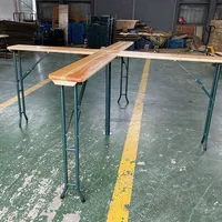 Ensemble table et banc en bois de sapin massif, structure pliable en métal de style jardin traditionnel, pour l'extérieur, le patio, le camping, les pique-niques