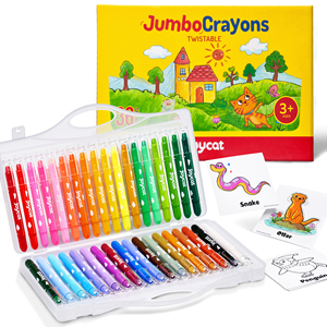 Joycat bút chì màu Jumbo trẻ mới biết đi bút chì màu xoắn 36 màu không độc hại có thể giặt dễ dàng để giữ gel mượt bút chì màu lớn để vẽ đồ chơi - Product Image 1