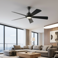 Ventilateur de plafond intérieur moderne 20 pouces, pales rétractables cachées en ABS, lumière LED, télécommande, 6 vitesses, garantie 10 ans