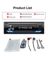 Radio con Panel Desmontable, Retroiluminación de 7 Colores, Doble USB, FM, BT, Entrada AUX, Reproductor MP3, Compatible con Vehículos Universales, Audio para Auto 1DIN Integrado con CarPlay