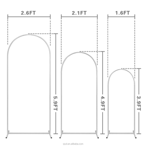 Support de fond arqué en métal, cadre arqué carré adapté à la décoration de la cérémonie de remise des diplômes de la fête d'anniversaire (ensemble de 3 pièces) - Product Image 4