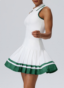Jupe de <span class=keywords><strong>tennis</strong></span> pour <span class=keywords><strong>femme</strong></span>, style nouveau, vêtements de golf sportifs et respirants, avec fermetures éclair et couleurs contrastées - Product Image 4
