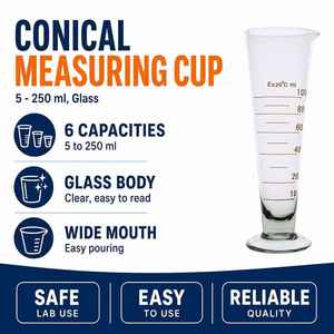 Triangular Conical <b>Glass</b> <b>Measuring</b> Cup Laboratory Graduated Beaker Thickened High Transparency Lab <b>Measuring</b> Cup - Product Image 1