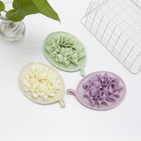Éponge de Douche Multicolore en Maille, Gant Exfoliant pour le Corps avec Boule de Bain en Forme de Fleur