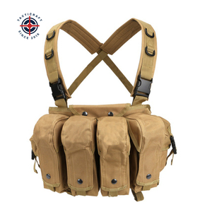 Gilet tactique en nylon pour l'extérieur, design camouflage à libération rapide, réglable avec pochette amovible, sac de poitrine - Product Image 1