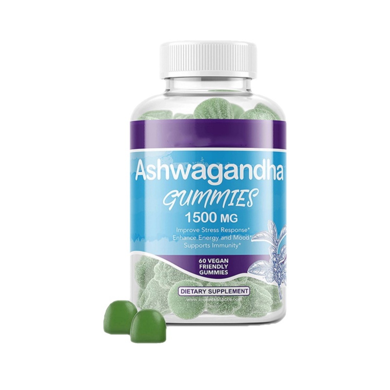 Индивидуальная этикетка Ashwagandha Gummies натуральная Органическая суперпищевая травяная добавка для взрослых снятия стресса Ashwagandha Gummies