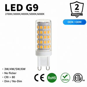 หลอดไฟ LED G9 4.5W SMD2835 550-600LM ปรับความสว่างได้ 360 °   ไม่มีการกระพริบ AC230V 2700K-6000K PC เซรามิก CE ETL ErP RoHS สำหรับโคมไฟระย้าคริสตัล - Product Image 1