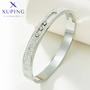 Ttm Xuping trái tim sang trọng Retro zircon màu vàng thép không gỉ Kim Cương Vòng đeo tay & Bangles Phụ kiện cho phụ nữ