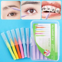 Ensemble de 20 brosses interdentaires spirales miniatures colorées pour nettoyer les espaces entre les dents avec boîte de rangement