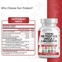 CoQ10 Omega 3 3000mg Complexe de magnésium Zinc Vitamine K2 D3-Vitamines de soutien cardiaque pour femmes et hommes avec vitamine B3, coenzyme Q10
