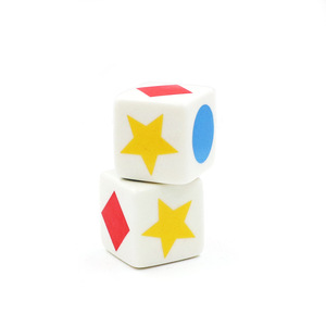 Stock n ° 20 dés d'impression couleur coin carré 2cm sérigraphie assistant d'enseignement accessoires de jeu de dés équipement éducatif - Product Image 3