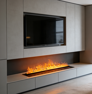 Cheminée électrique moderne à LED 128, effet de vapeur d'eau 3D, pour meuble <span class=keywords><strong>TV</strong></span> intégré, utilisation intérieure - Product Image 2