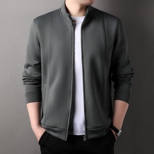 Suéter tipo cárdigan de primavera para hombres de mediana edad, chaqueta de manga larga con cuello alto, estilo minimalista, informal de negocios, premium - Product Image 2