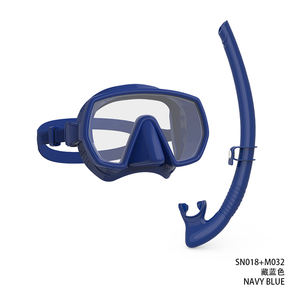 Temperli cam dalış maskesi dalış silikon 3 adet Set yüzme Flipper ayak cep yüzgeçleri islak solunum tüpü - Product Image 3