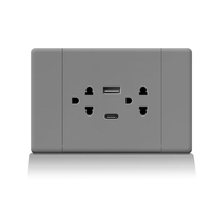 Interrupteur et prise murale modulaires ultra-minces de type KSQ 118, compatibles OEM/ODM, conformes aux normes américaines/thaïlandaises, pour projets hôteliers