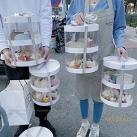 Haute qualité tasse gâteau boîte Double couche Transparent papier tasse gâteau emballage boîte Dessert emballage boîte