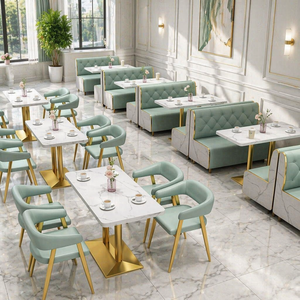 Set di Arredamento Moderno di Alta Qualità per Ristorante Divanetti Tavoli e Sedie in Metallo per Caffetteria Fast Food - Product Image 1