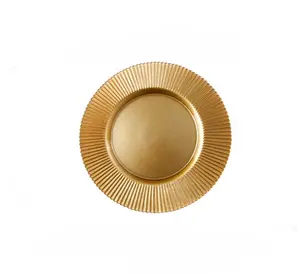 Round Gold Decorative Charger Golden Plates Handmade CLASSIC Promotion Glass Plate Home Appliance Plate Dish Dishwasher Safe >10