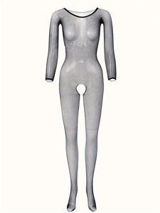 Sexy dames fishnet bodystocking lingerie, open kruis, full body catsuit voor nachtkleding - Product Image 5