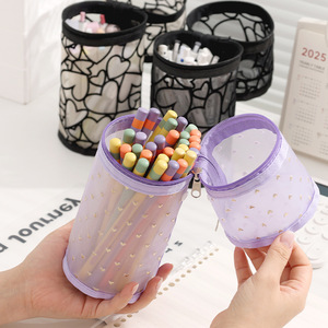 Custom <b>Transparent</b> Mesh PVC Zipper Portable Travel <b>Makeup</b> Brushes Holder Medium Capacity Cosmetic <b>Bag</b> Lace Storage <b>Bag</b> - Product Image 3