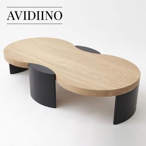 <span class=keywords><strong>Tavolino</strong></span> da Caffè Moderno Curvo in Legno di Quercia Naturale Nero su Misura <span class=keywords><strong>Dimensioni</strong></span> Personalizzabili Finiture Durevoli Hotel di Alta Gamma per Designer - Product Image 3